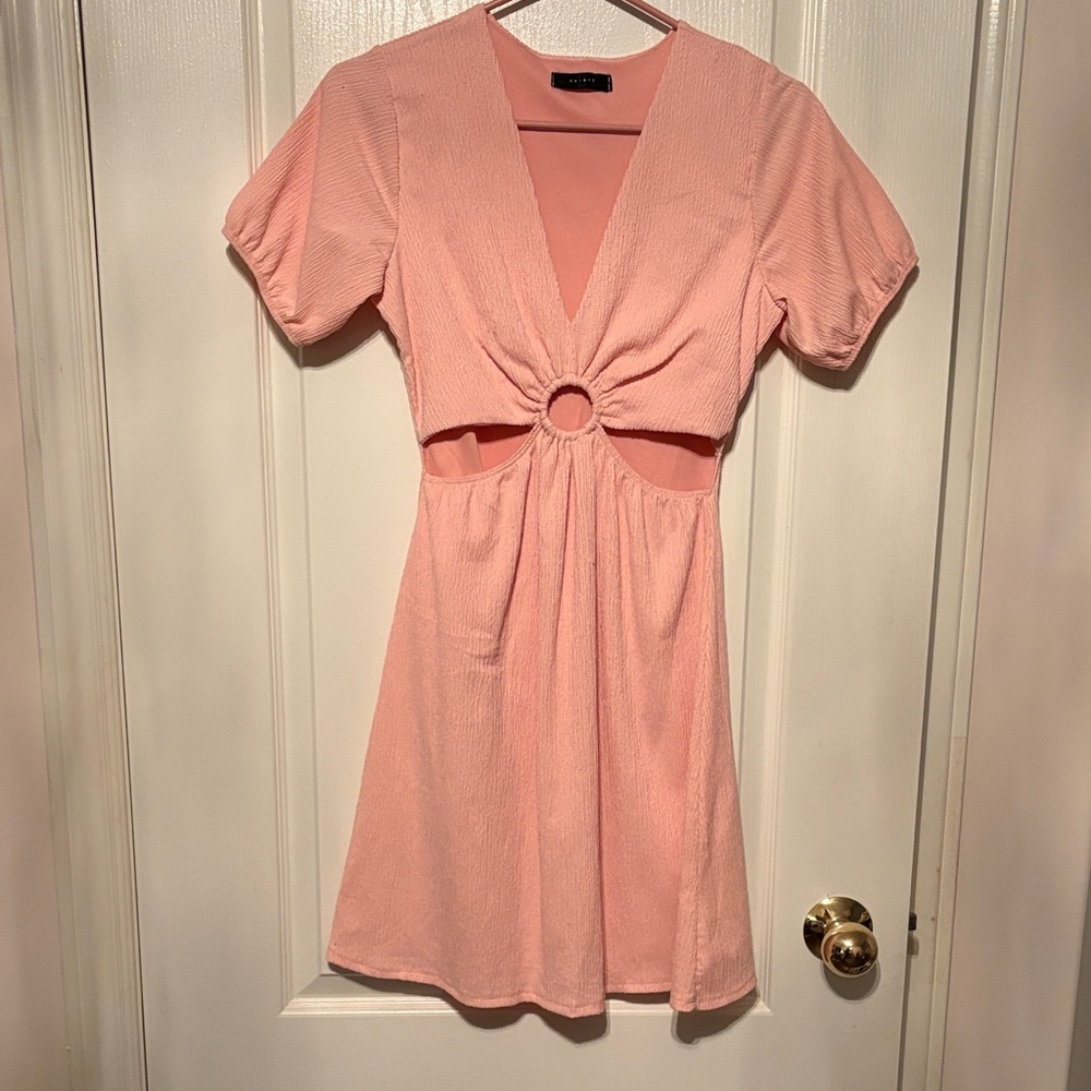 Chic Pink Mini Dress with Cut-Out Design